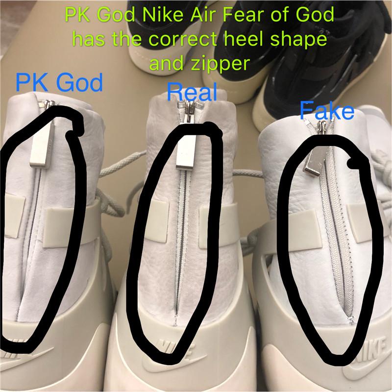 EXCLUSIVE RETAIL PK GOD NIKE AIR FEAR OF GOD 1 LIGHT BONE/BLACK AR4237-002 READY TO SHIP